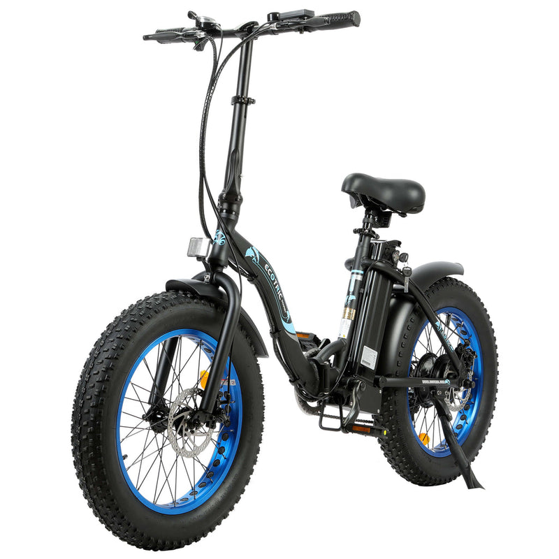 Ecotric 20inch black Portable and folding fat bike model Dolphin