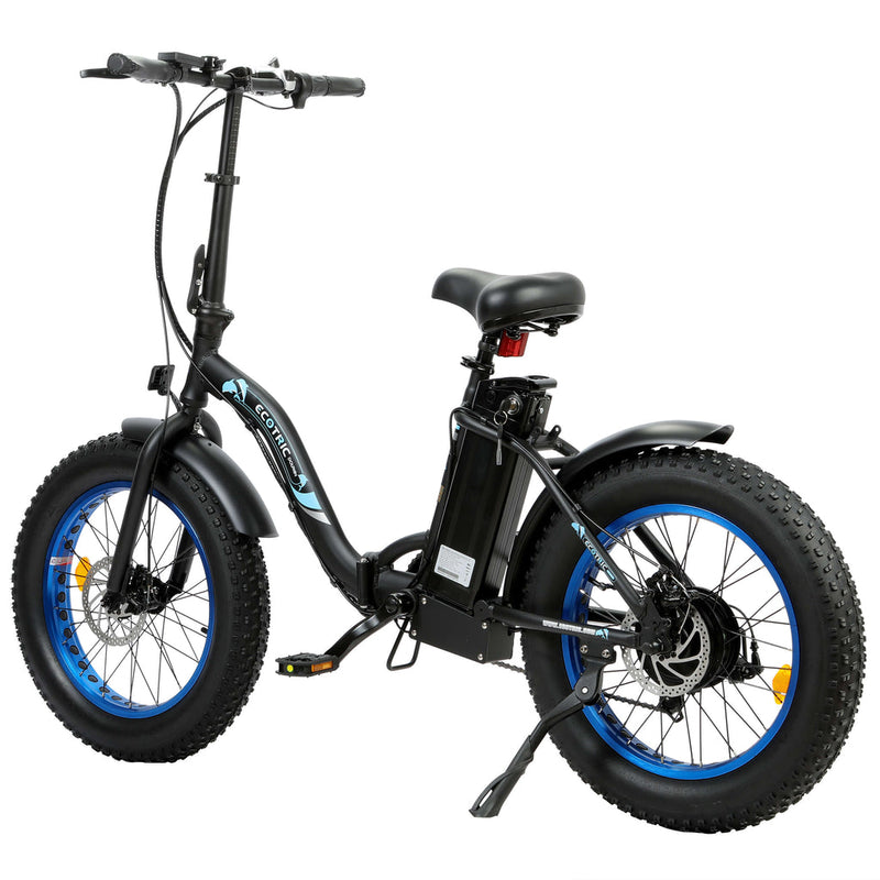 Ecotric 20inch black Portable and folding fat bike model Dolphin