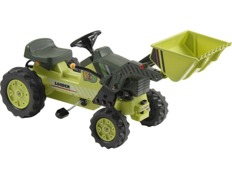MotoTec Kalee Kids Pedal Tractor with Loader Green