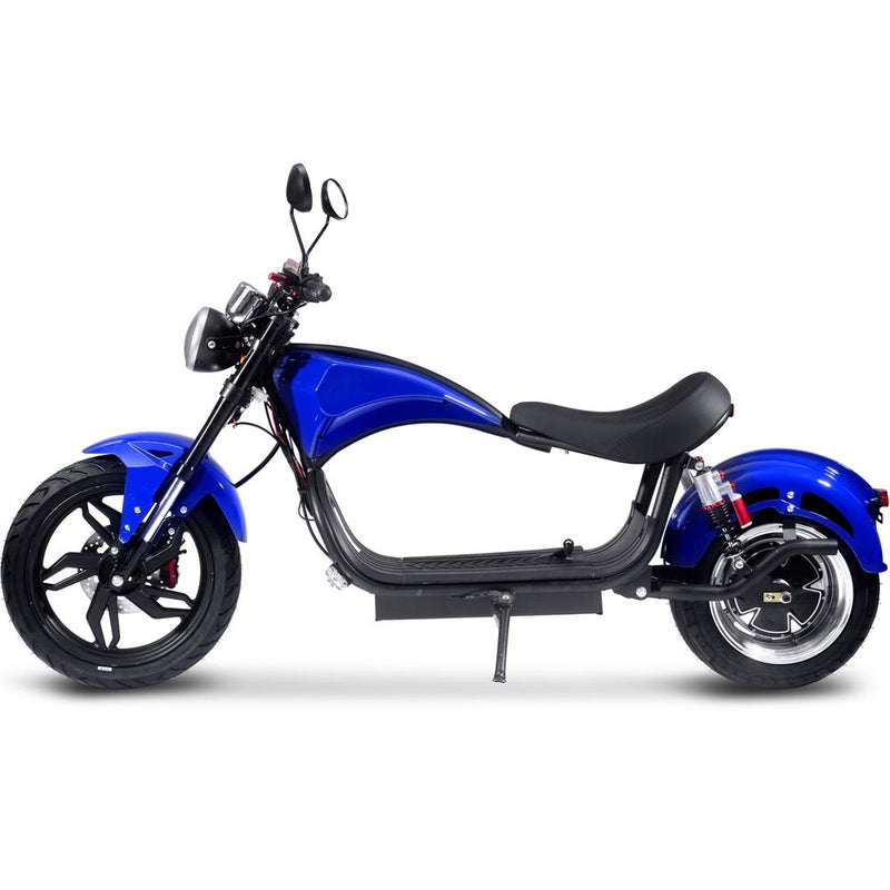 MotoTec Raven 60v 30ah 2500w Lithium Electric Scooter Blue
