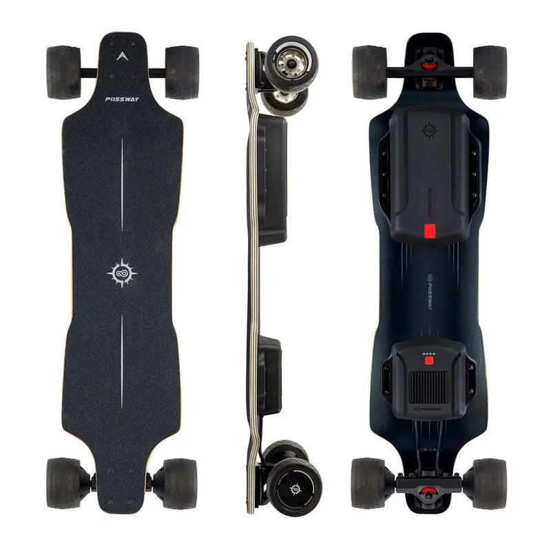 Possway T3 Electric Skateboard 37'' Longboard With Shock-Absorbing Wheels